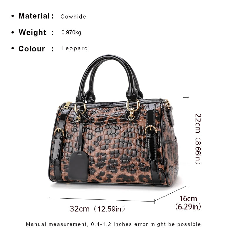 Aidrani Original design women's handbag with large capacity and fashionable leopard print bag made of high-quality cowhide