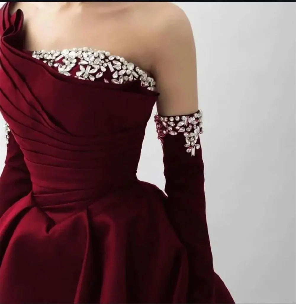 Aileen Claret Customized Stone Gala Dress Women Elegant Party Dresses Ball Gowns Robe De Soiree Femmes Evening Woman Prom Long