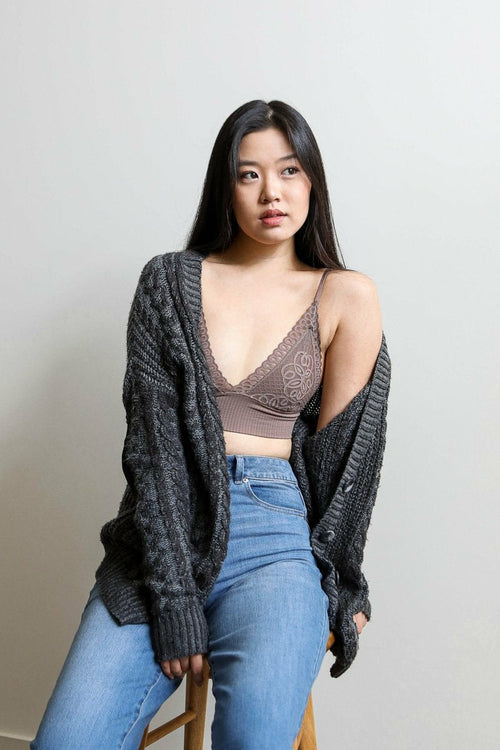 Waistband Loop Lace Brami – Feminine Stretchy Cami Top